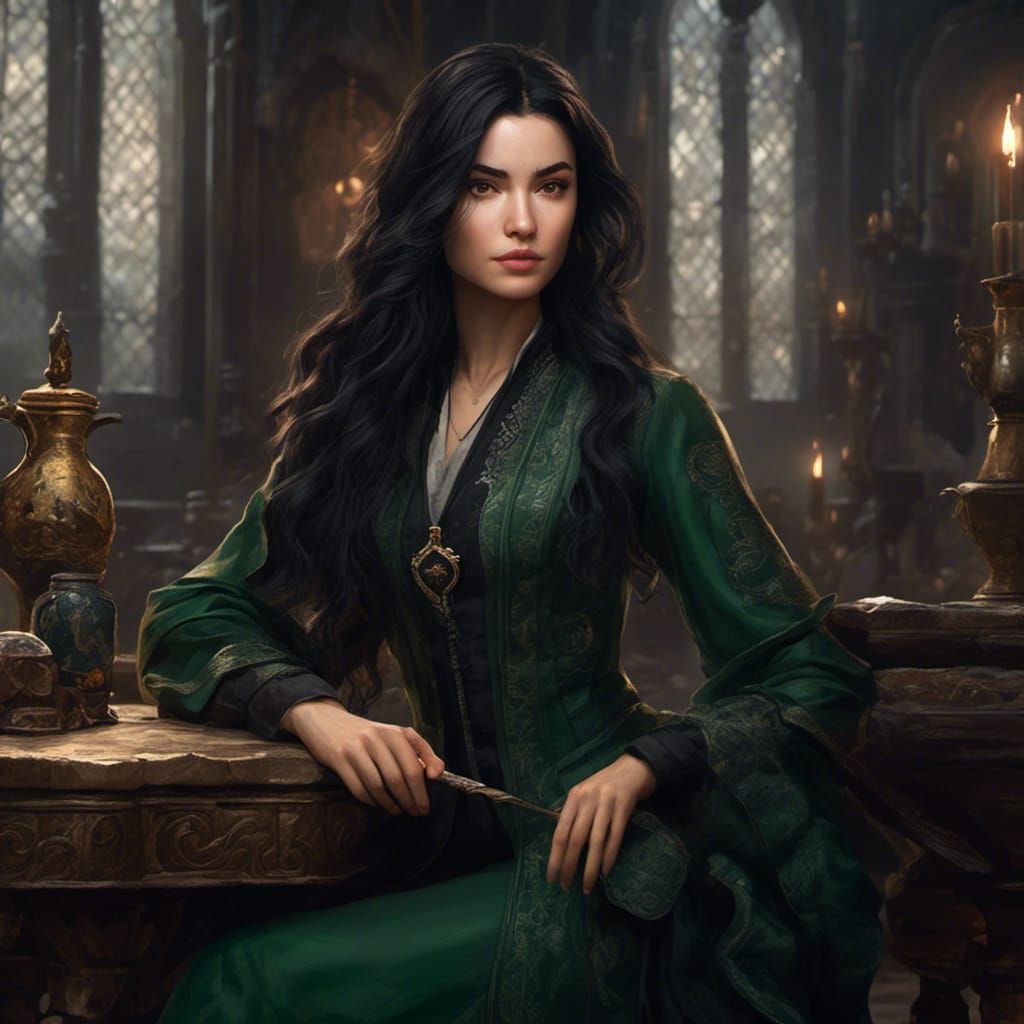 Confident Slytherin Student from House of Black