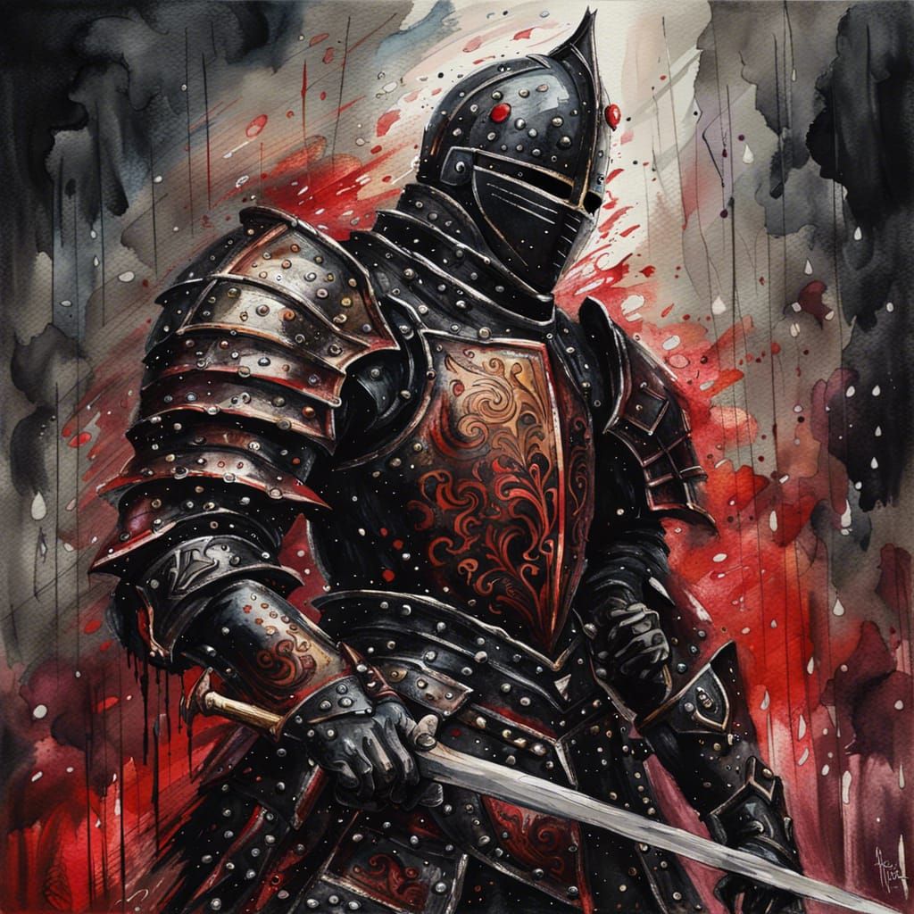 Grimdark Unholy Paladin in Heavily Detailed Armor