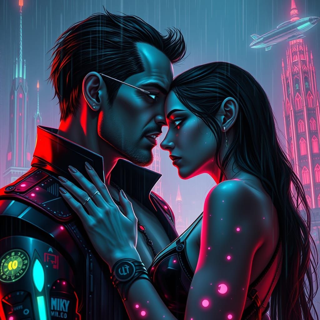 Eternal Love in Cyberpunk Neon