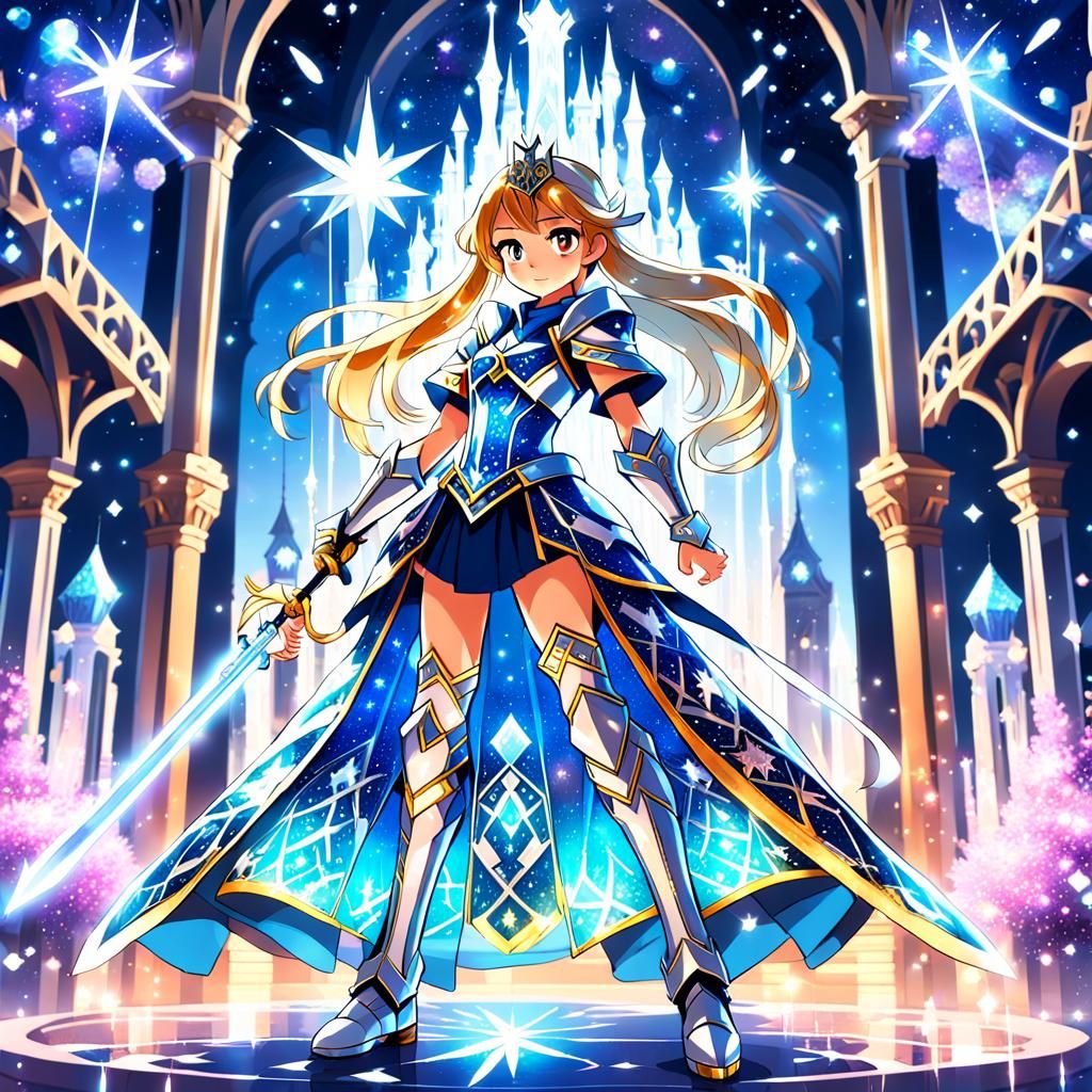 Surreal Princess Warrior Shines with Celestial Power in 2.5D...