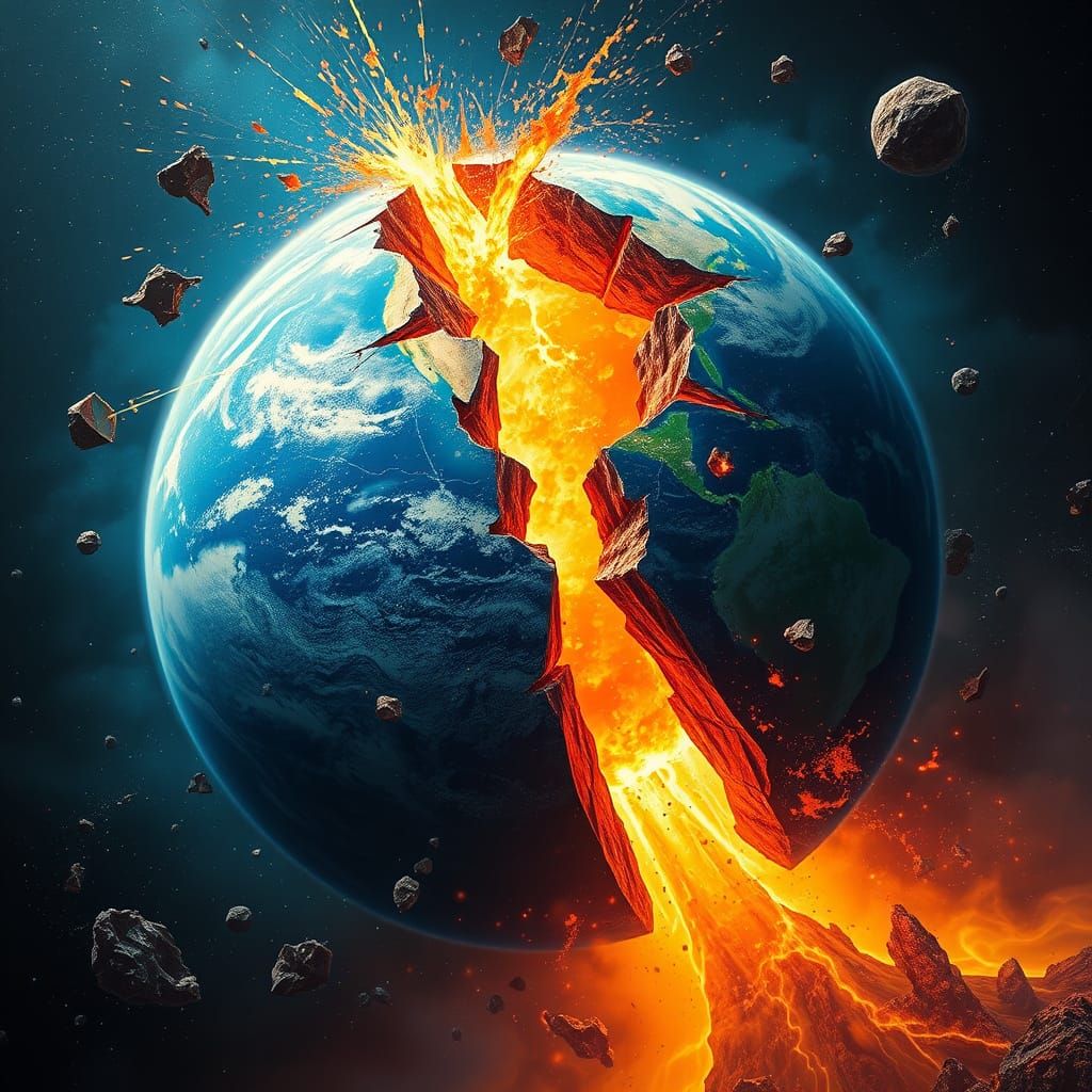 Earth Rips Apart in Explosive Celestial Spectacle