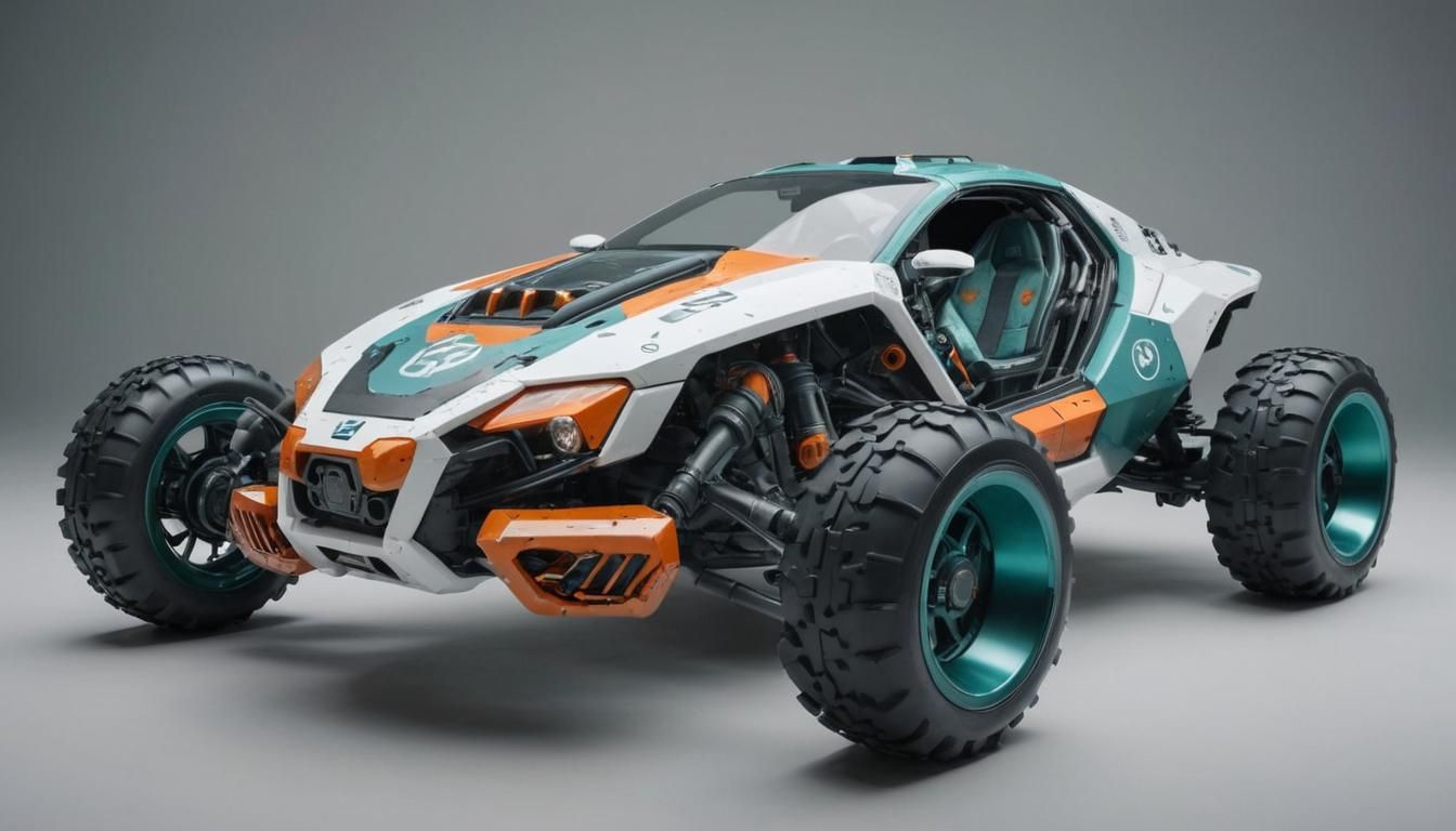 Cyberpunk Bubble Car with Japanese Logos