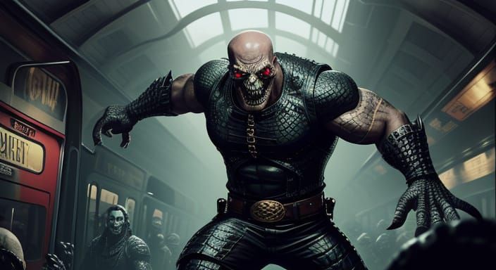 Demonic Crocodile Terrorizes Tube Train in Cyberpunk Comic S...