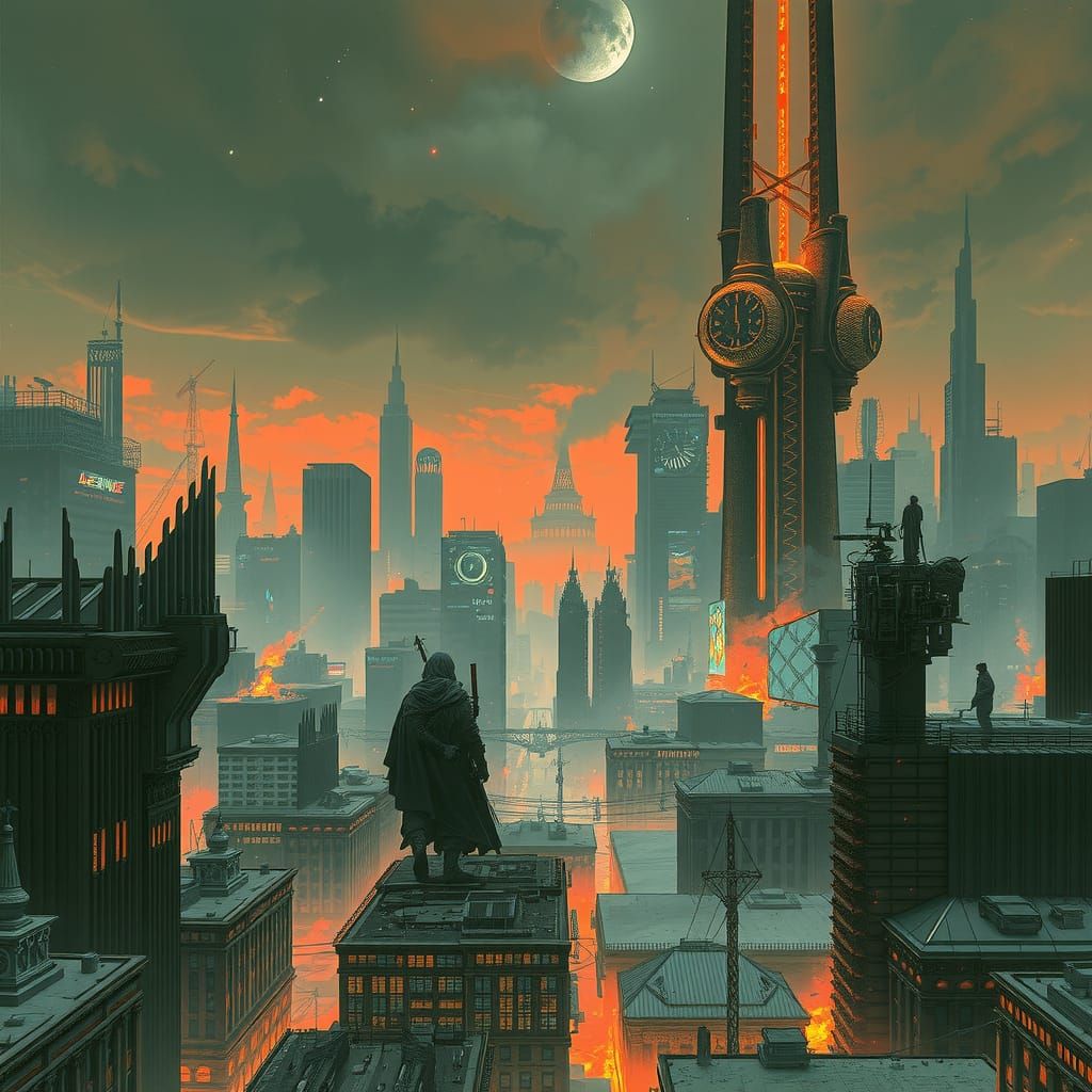 Grimdark Fantasy Cityscape: A Dystopian Vision