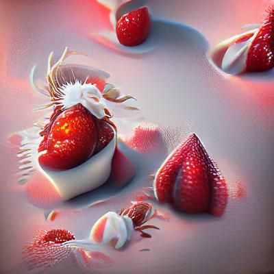 Strawberries and Cream: 8K 3D Render