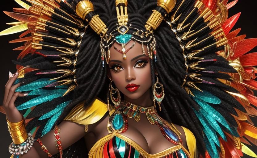 Art Deco Brazilian Goddess of Crystals and Gems