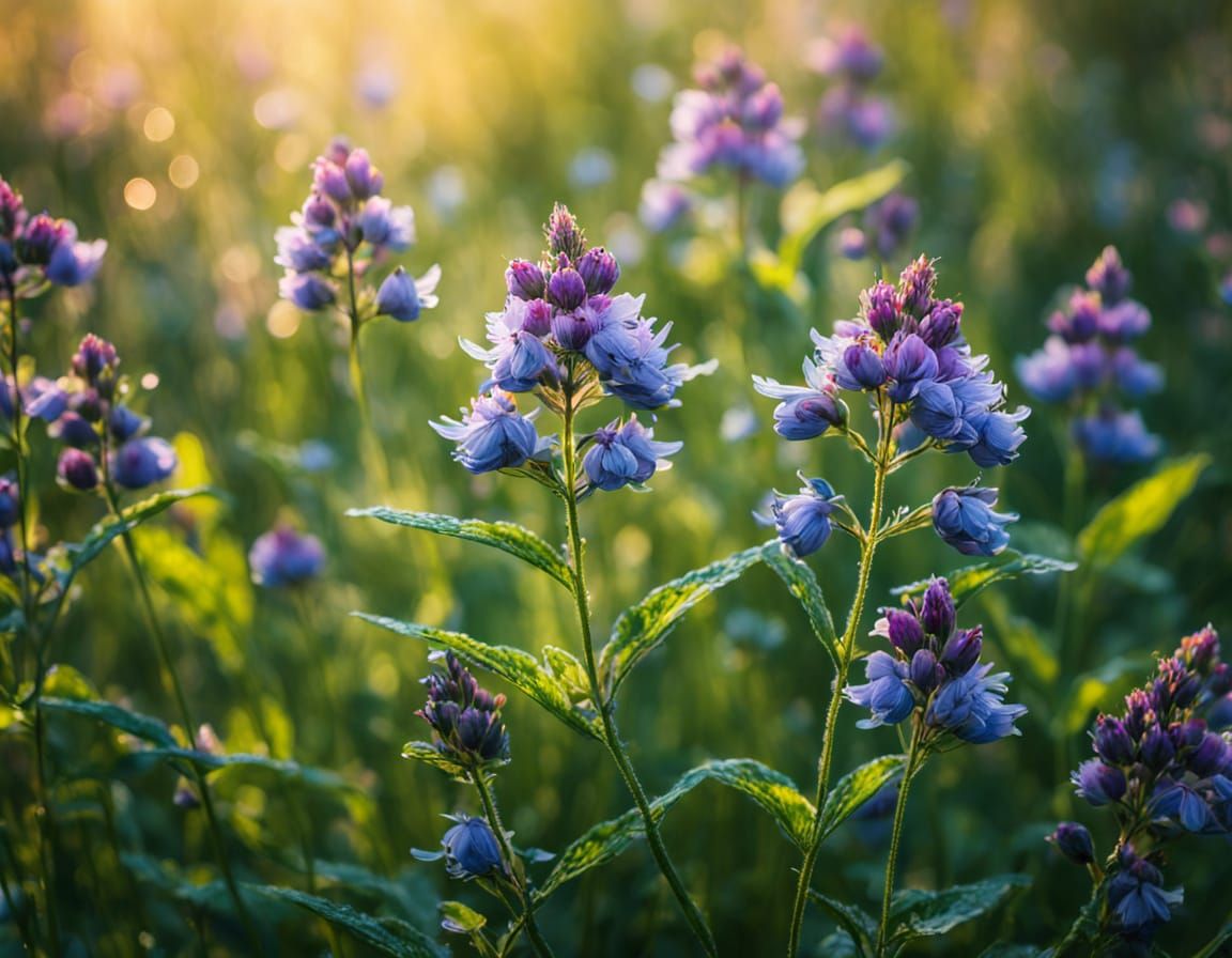 Vibrant Impressionist Botanical Masterpiece with Bees and Wi...