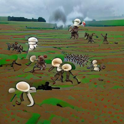 Mushroom People Recreate Somme Battle