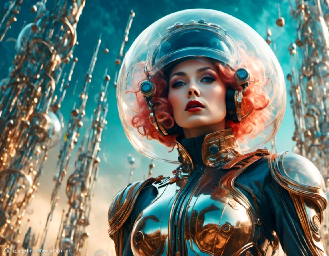 astronaut in a futuristic city