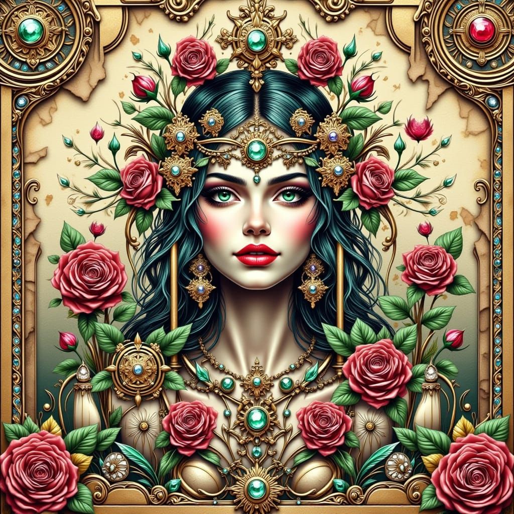 Enigmatic Beauty in Art Deco Splendor