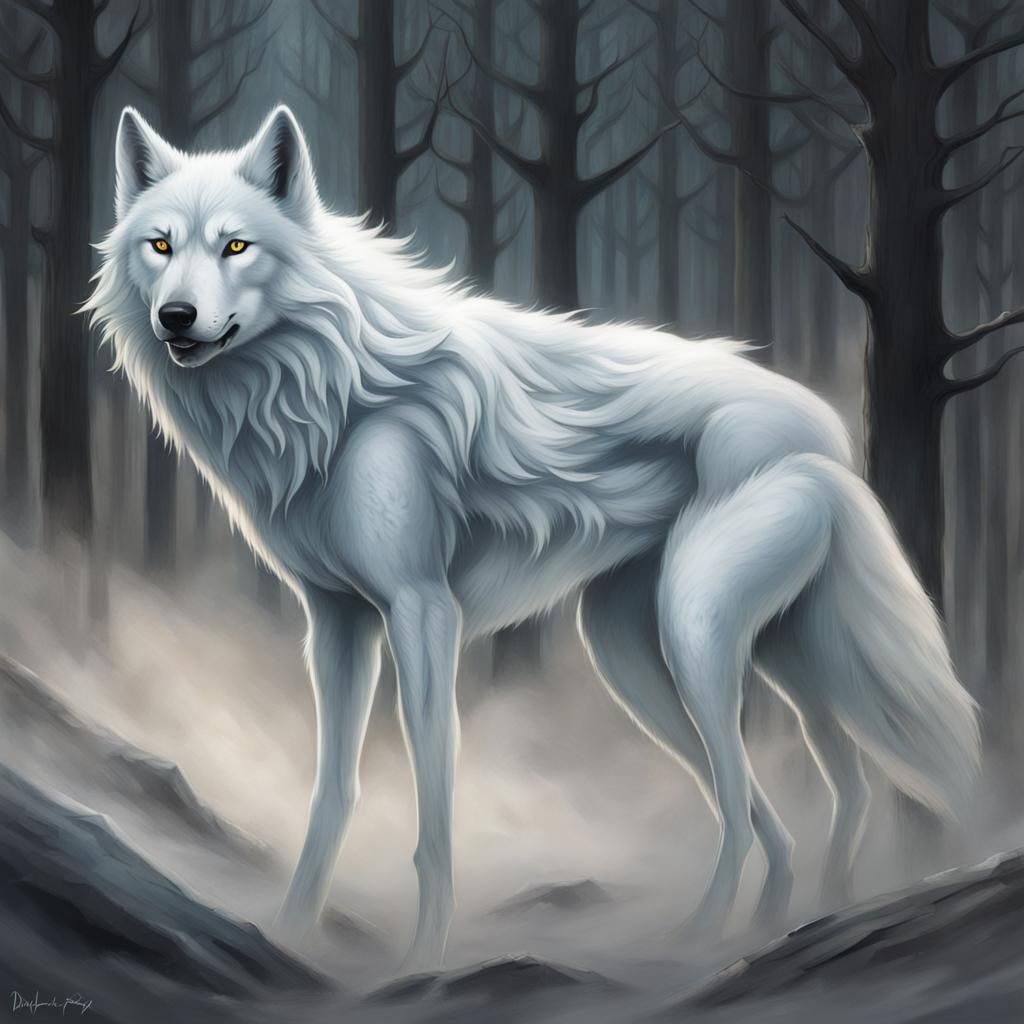 Ethereal Ghost Wolf in Spectral Form