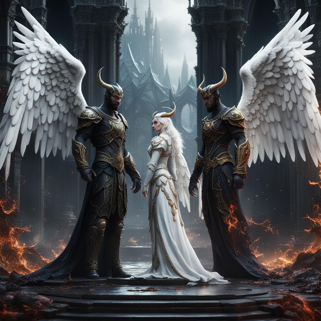 Angel and Devil: Detailed Fantasy Concept Art