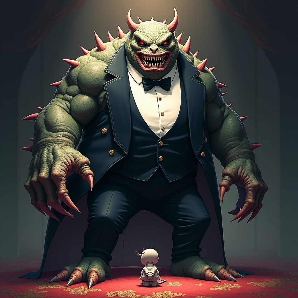 Victorian Monster Butler with Servant, Studio Trigger Style