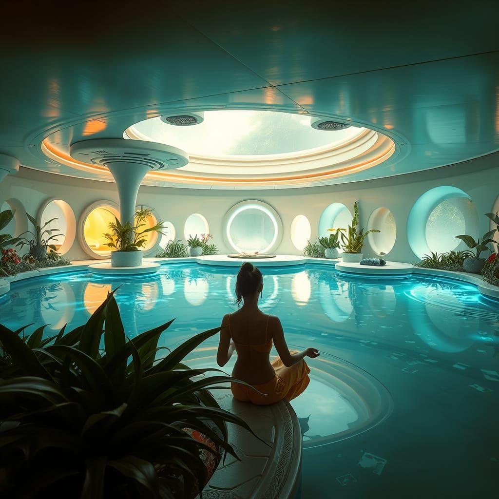 Futuristic Spa with Ethereal Architecture