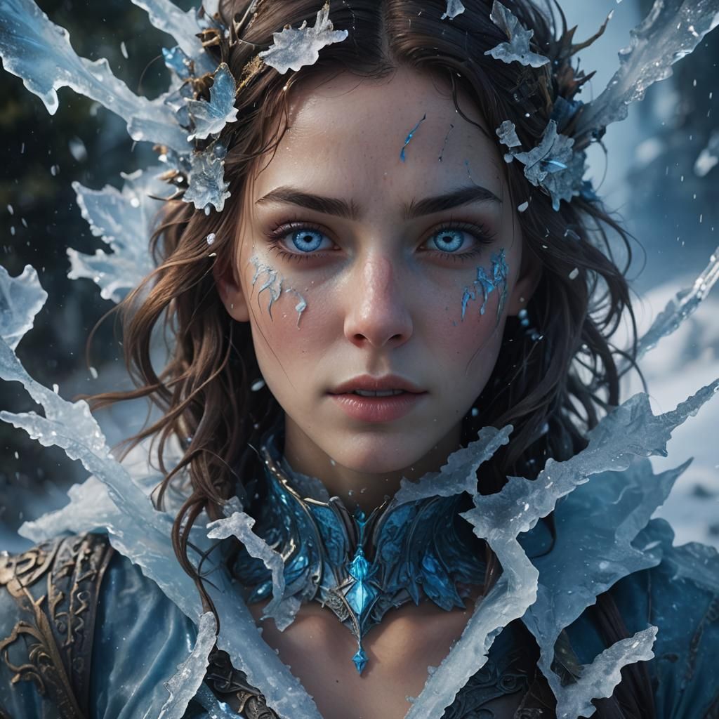 Icy Pond Face in Detailed Matte Painting