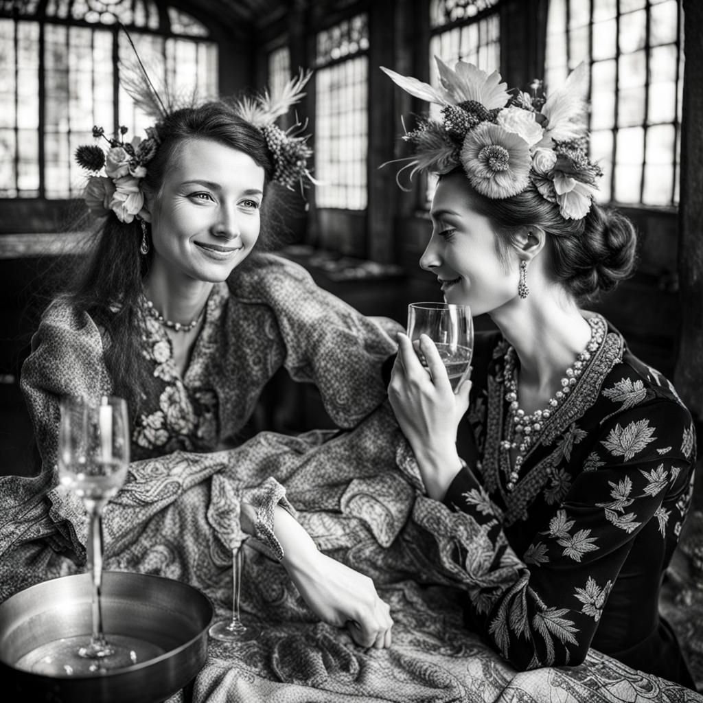 Surreal Restaurant Celebration with Exotic Aliens