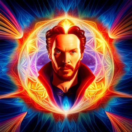 Doctor Strange with Third Eye in Psychedelic Style