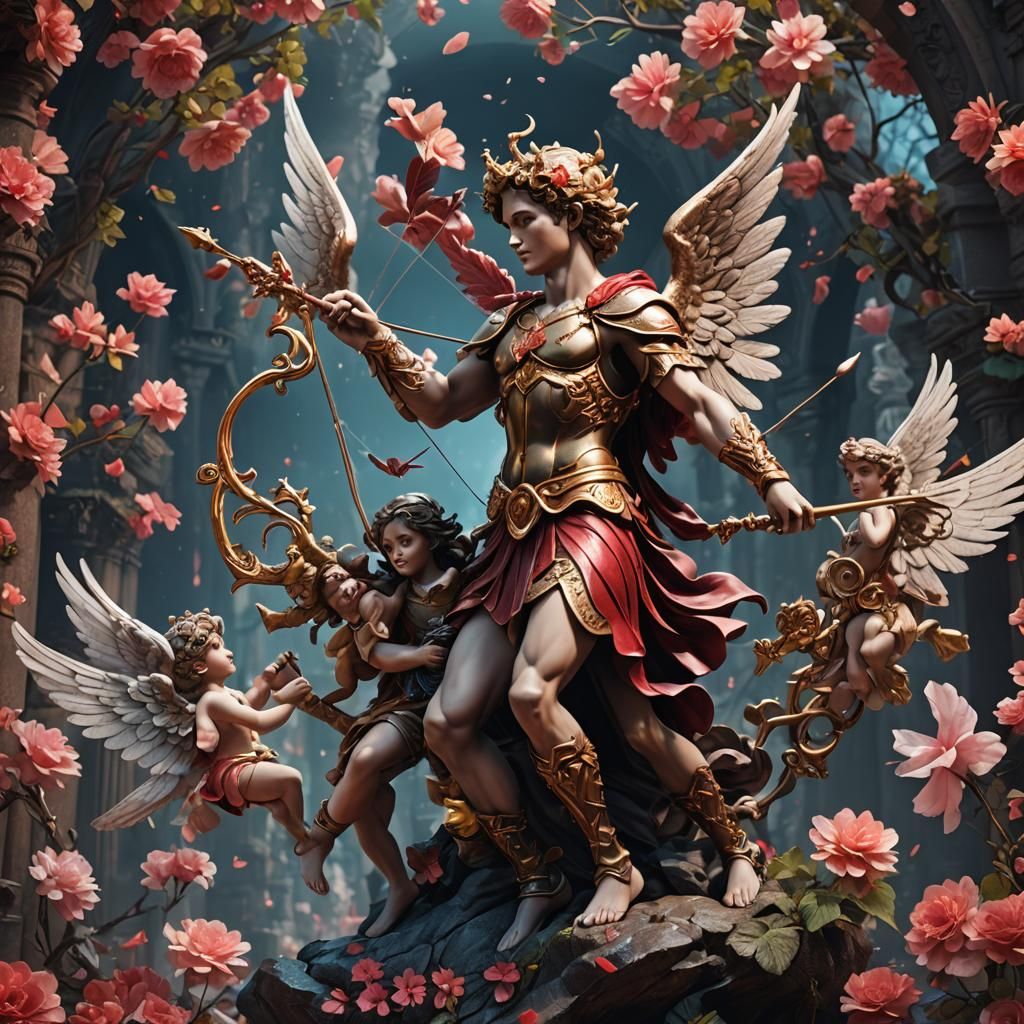 Cupid God of Love in Detailed Fantasy Art