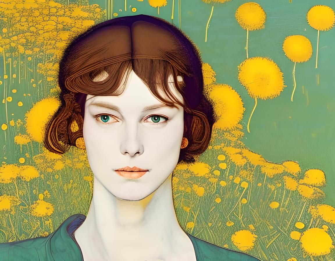 Dandelion Woman: Detailed Digital Painting
