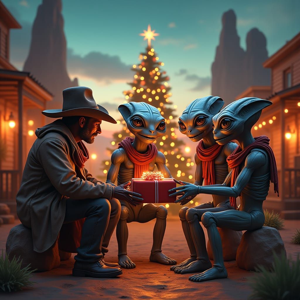 Cowboys and ETs Celebrate Christmas in the Old West
