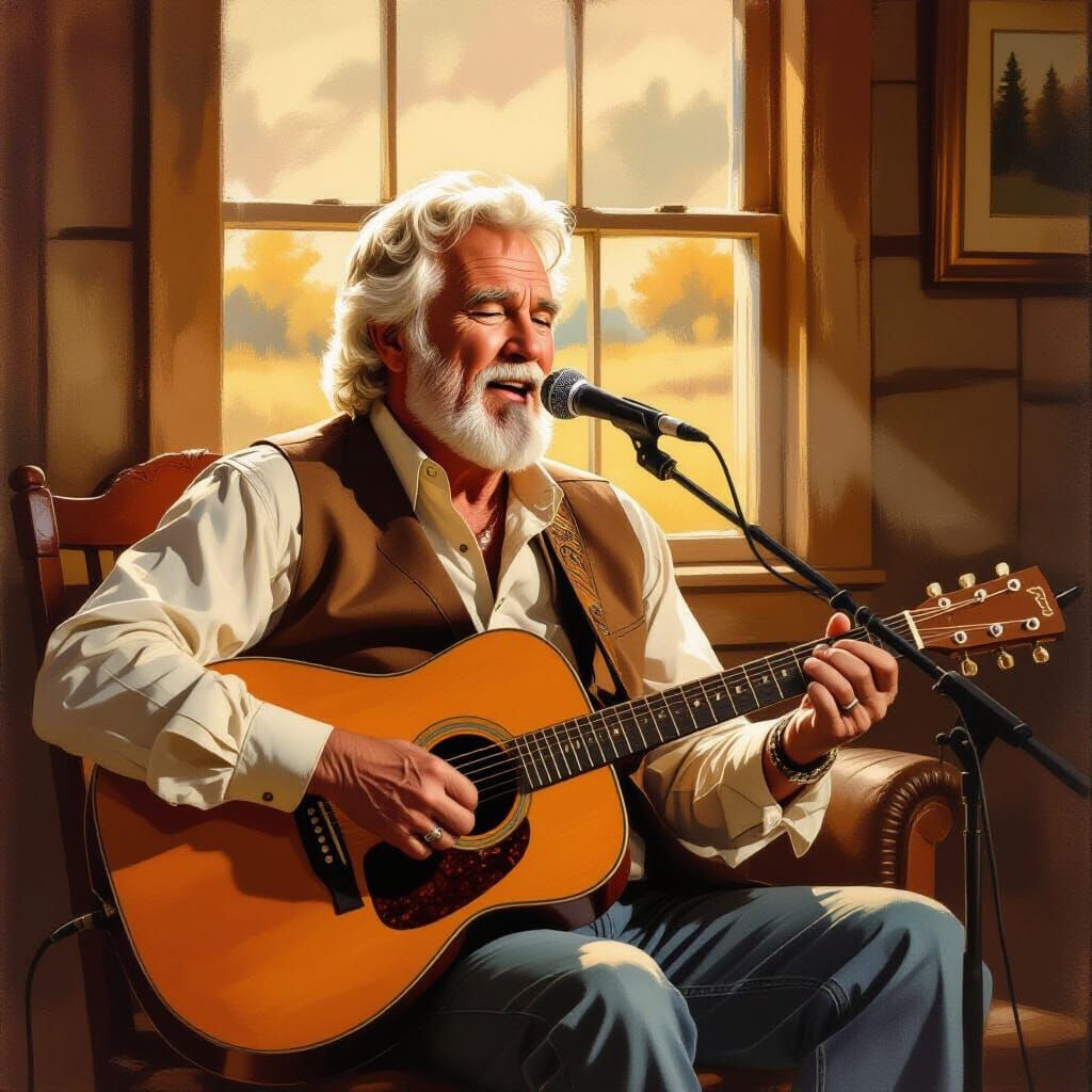 Kenny Rogers Sings Guitar in Nostalgic Americana Style
