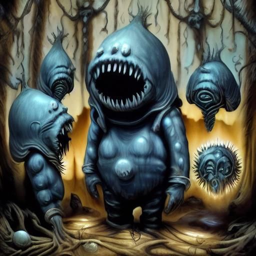 Creepy Faceless Portrait in Gothic Horror Style