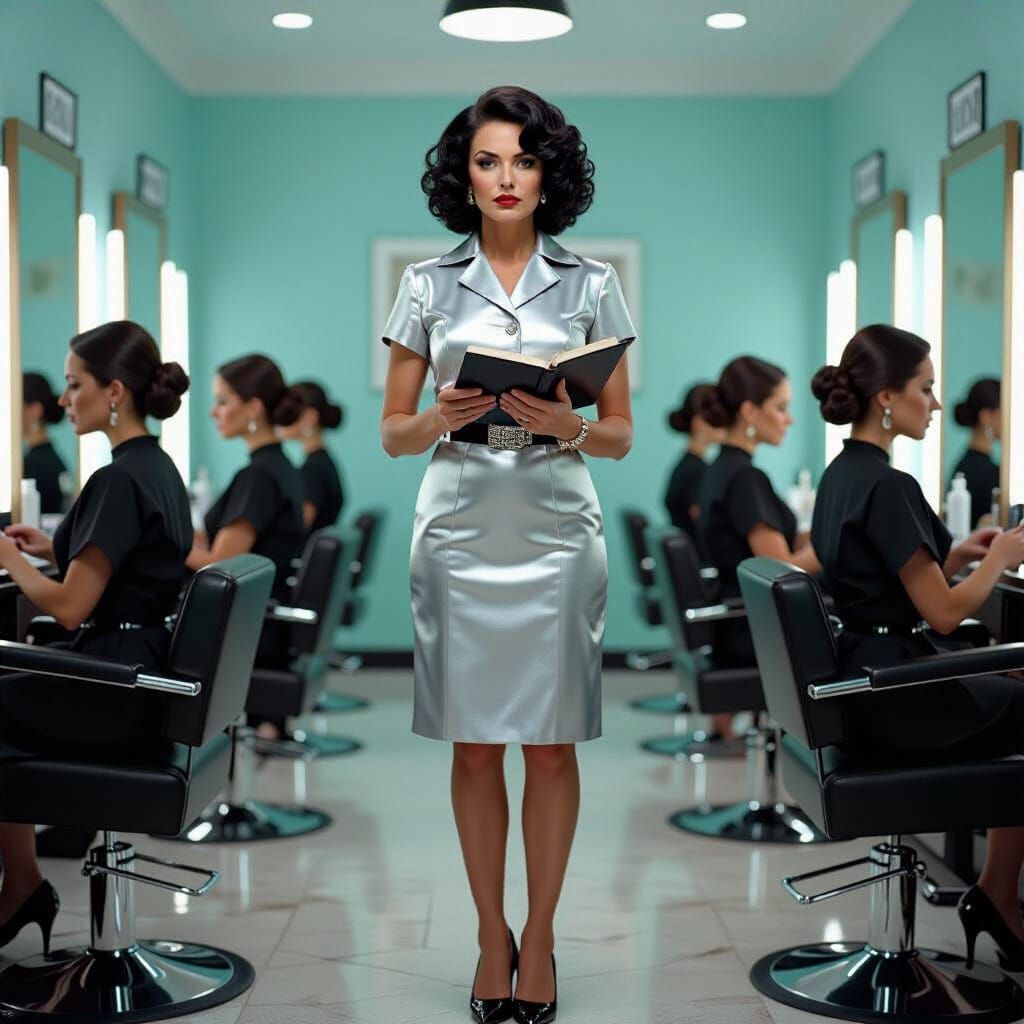 Confident Salon Manager in Rembrandt Lighting