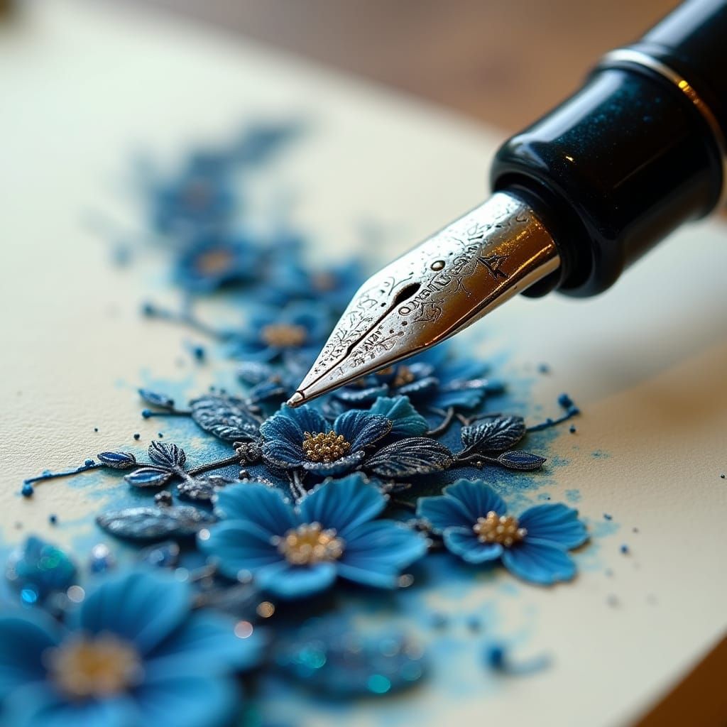 Mont Blanc Pen Creates Living Ink Art on Luxury Paper