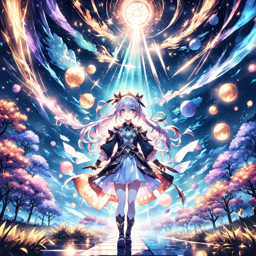 Heroic Magical Girl in Vibrant Anime Art