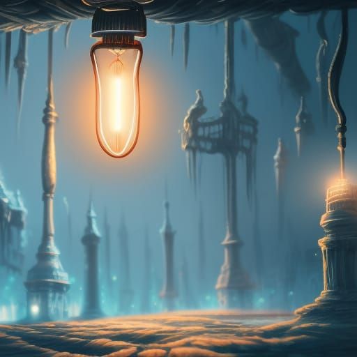 Detailed Matte Painting of a Light Bulb