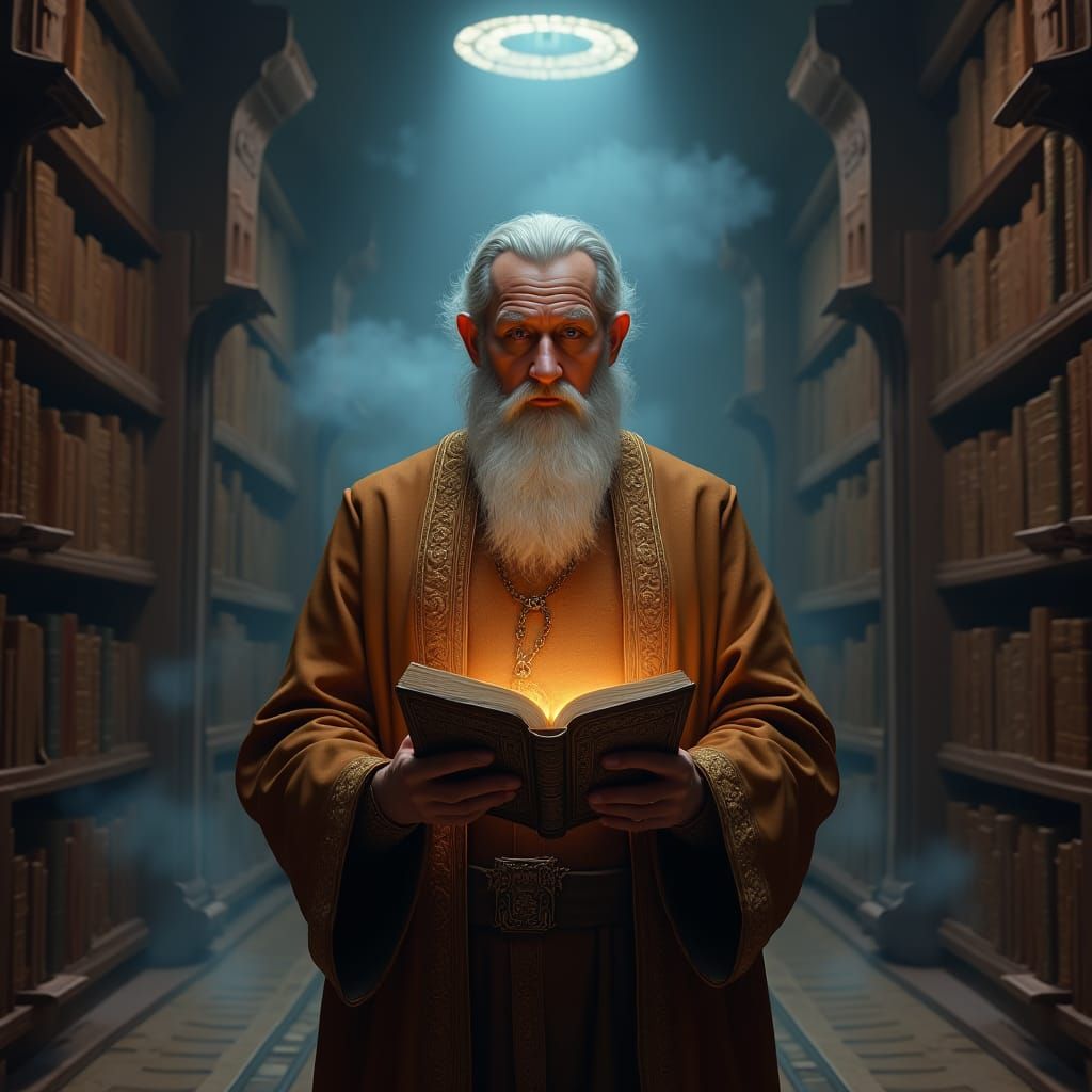 Daniel Receives Ancient Book in Mystical Chamber