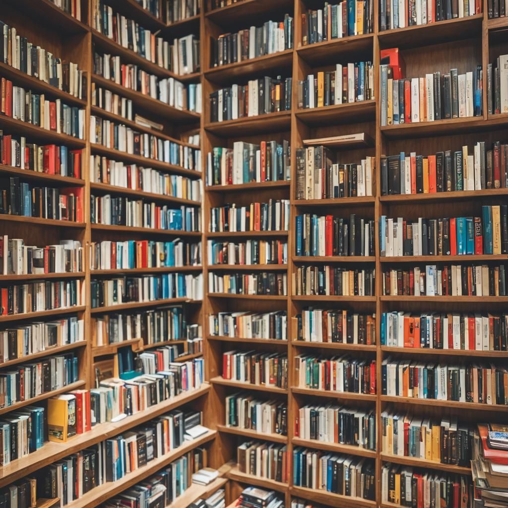 Bookshelf in Natural Lighting, Professional Photography