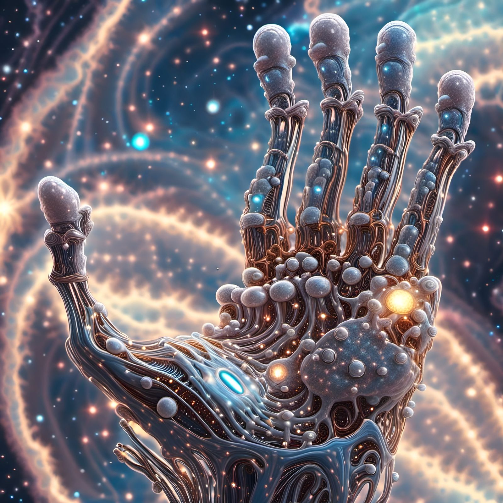 Robotic Hand Medical Illustration in Ultra Fine Detail