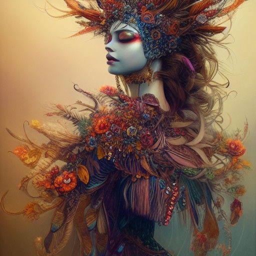 Intricate Fruit Warrior in Hyper-Realistic CGI Style