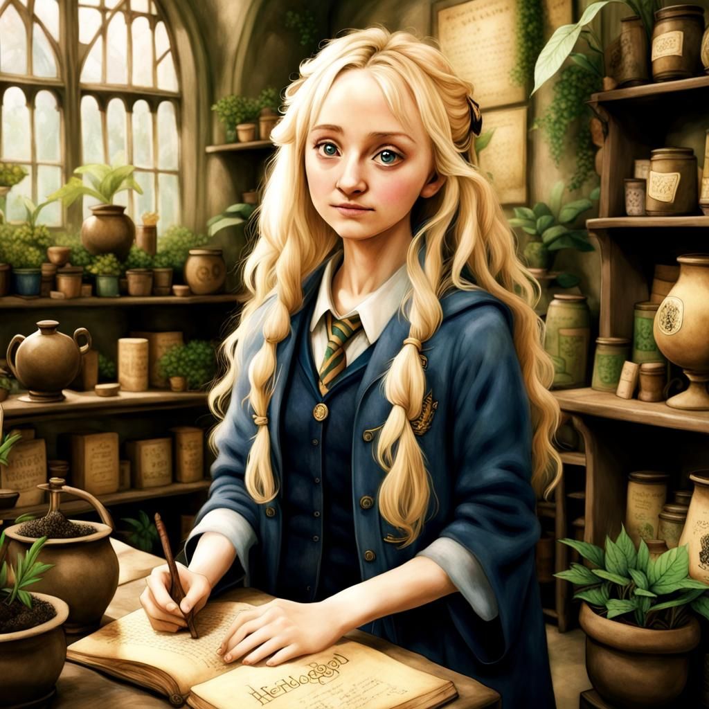 Luna Lovegood in Herbology Class at Hogwarts