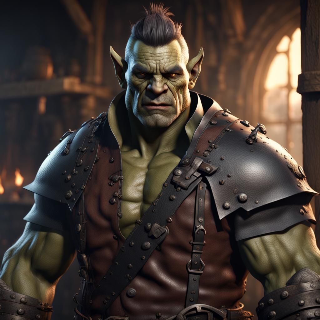 Orc Blacksmith in Leather Armor