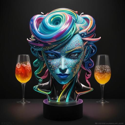 Android Candy Art Portrait in Postmodern Style