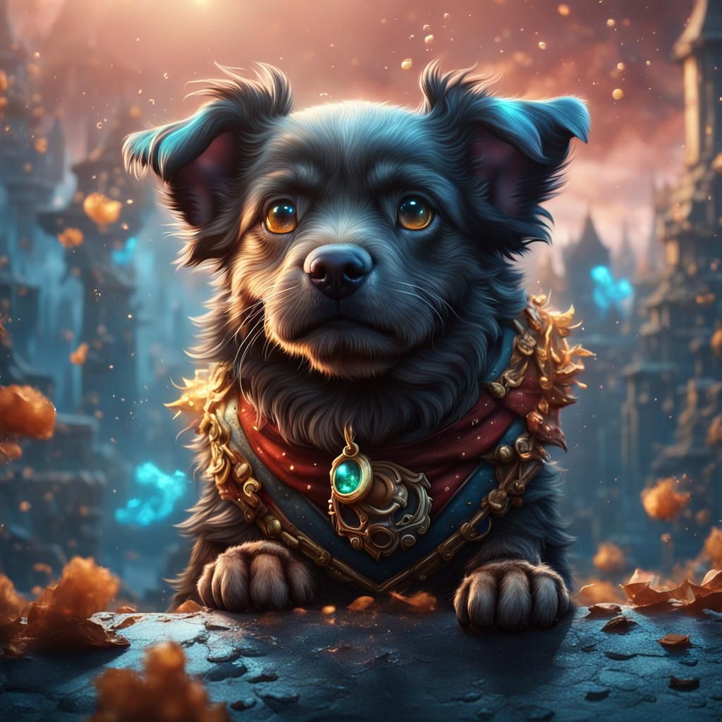 Detailed Matte Painting of a Crying Dog