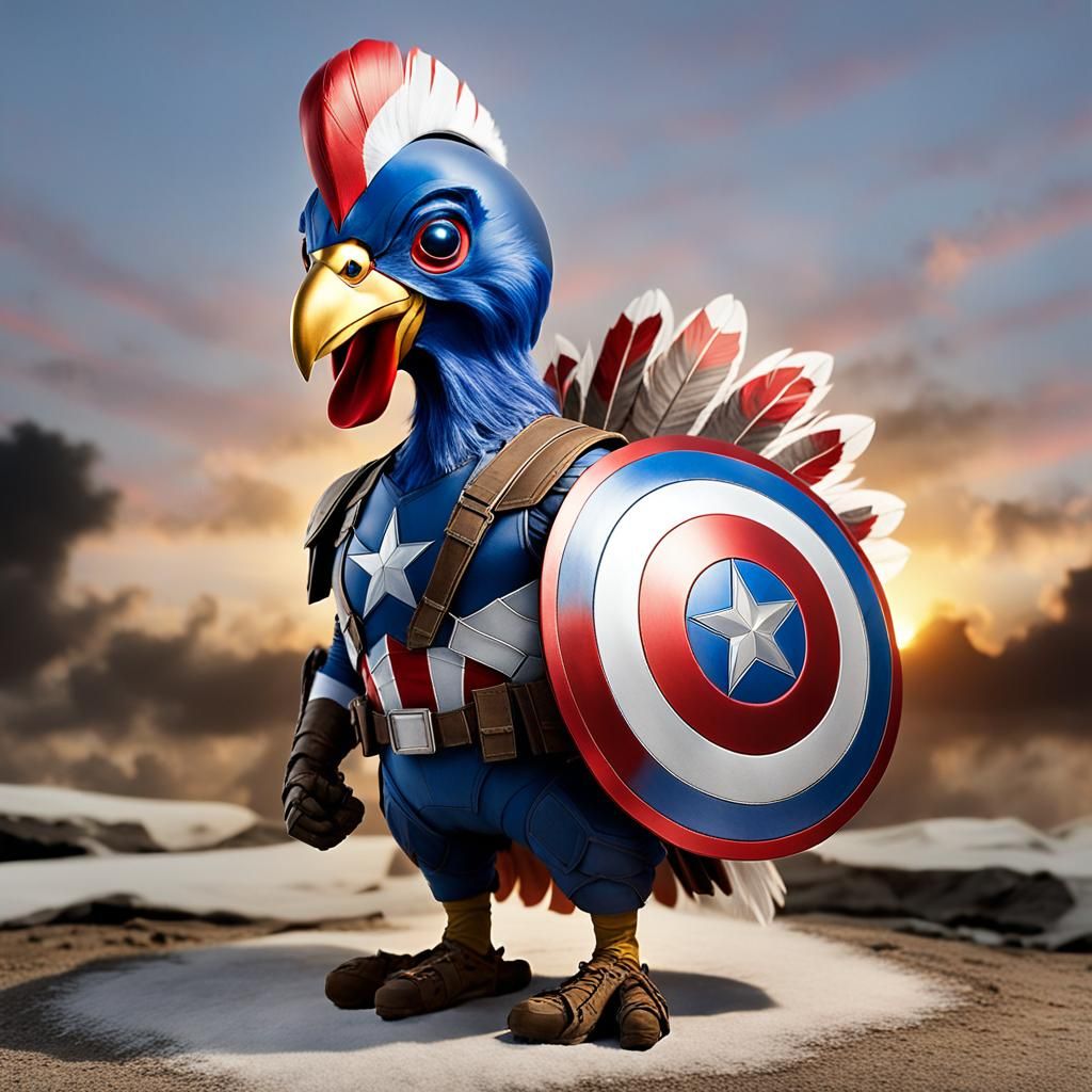 Heroic Captain Turkey on the Battlefield