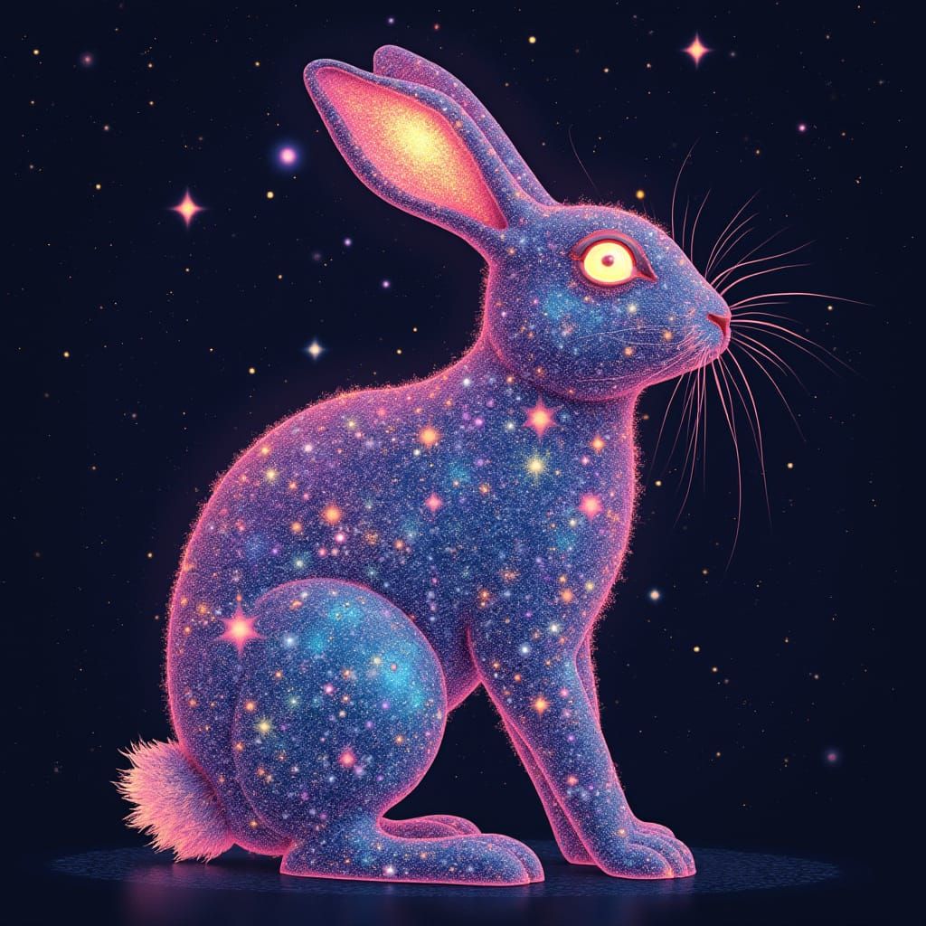 Cosmic Rabbit Abstract Vector Fractal Art