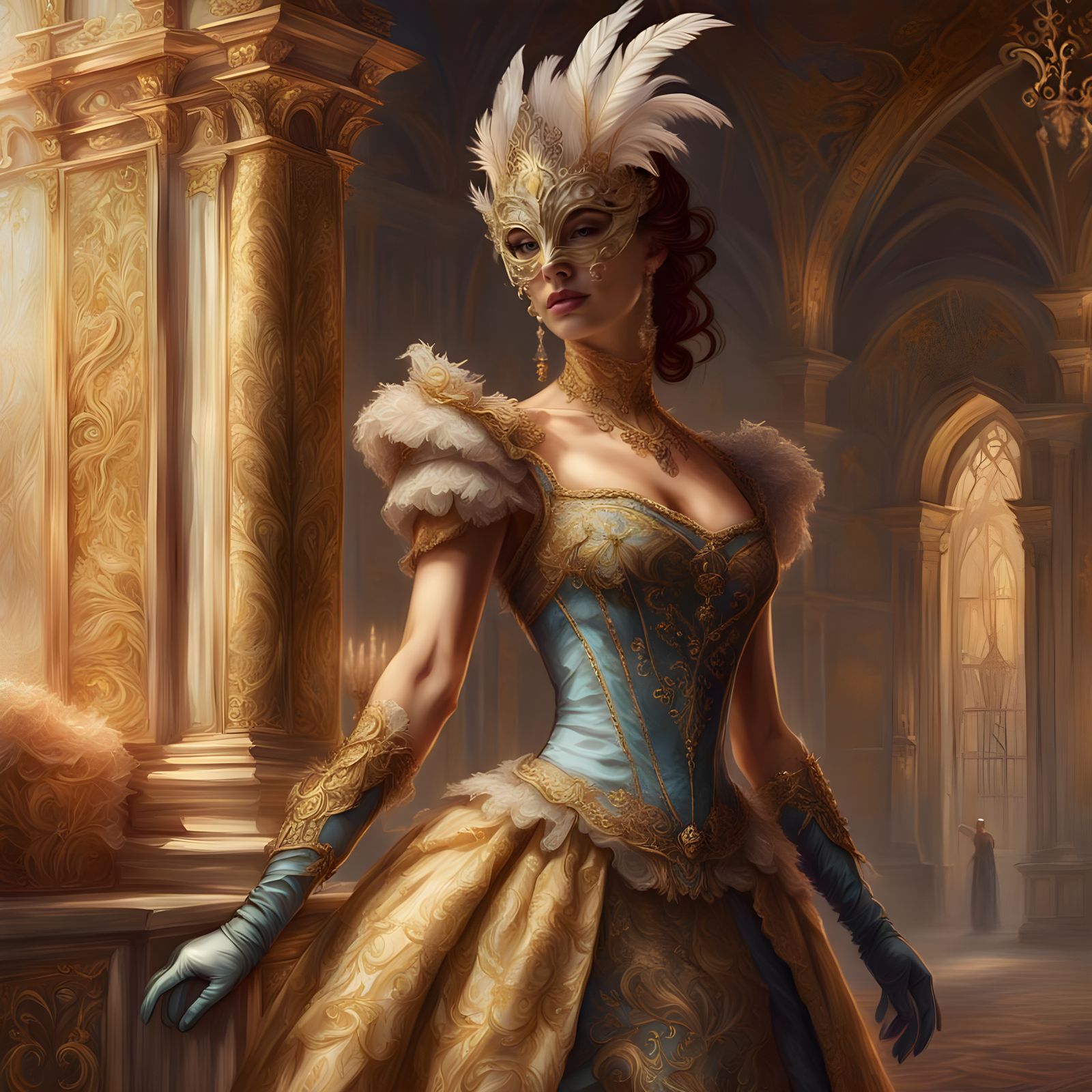 Sensual High Fantasy Model in Masquerade