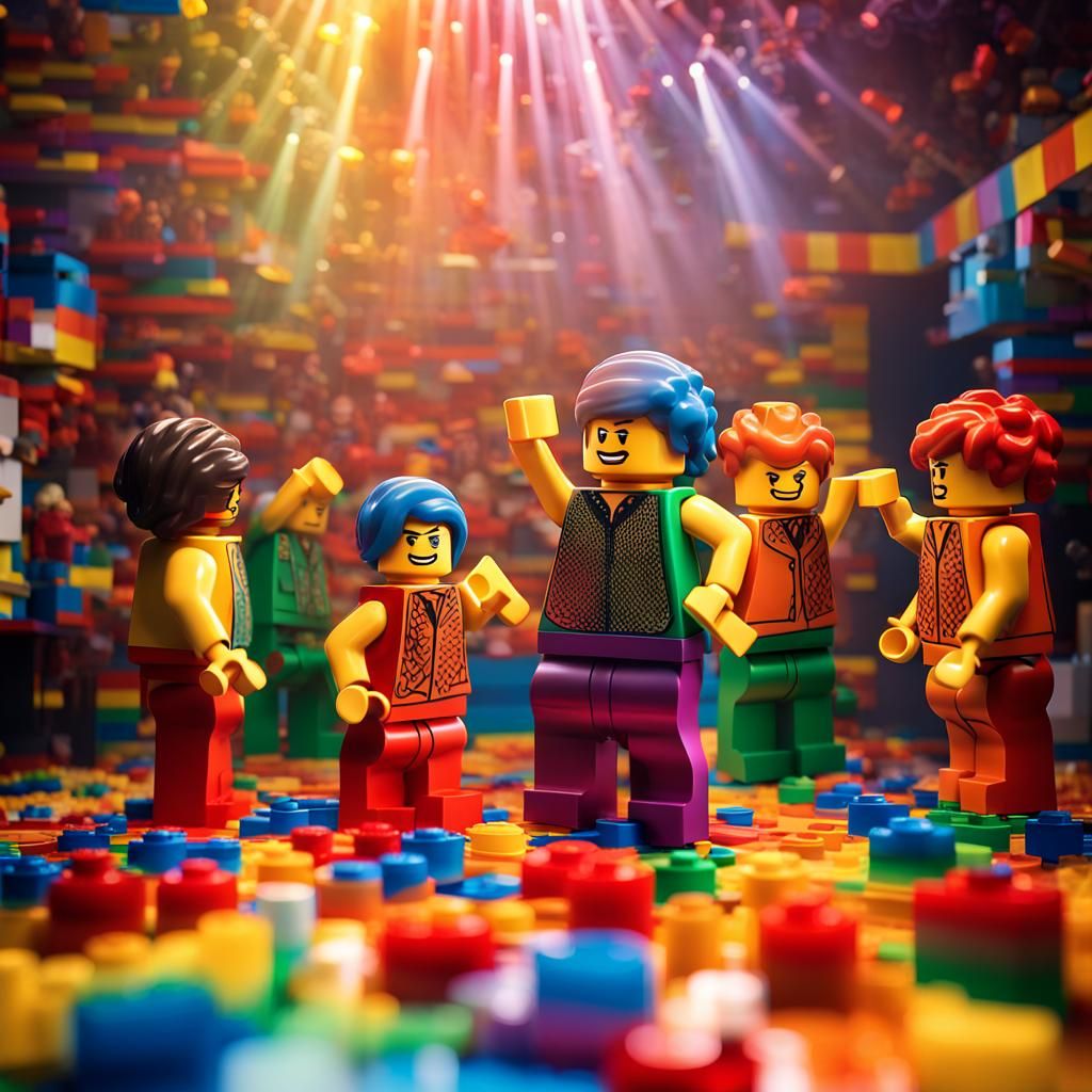 Lego Club Scene with Lego Confetti