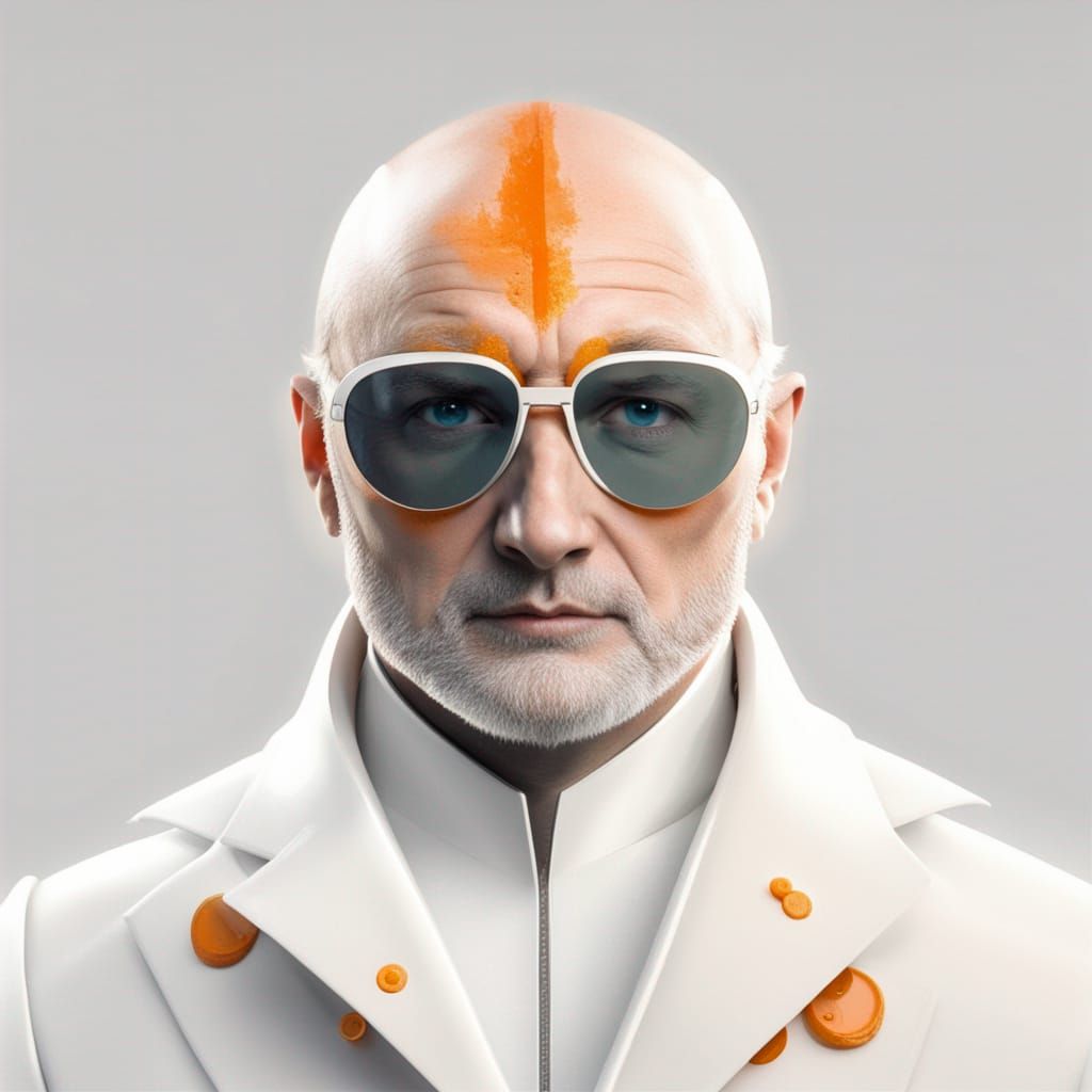Android Hybrid in Orange and White Coat