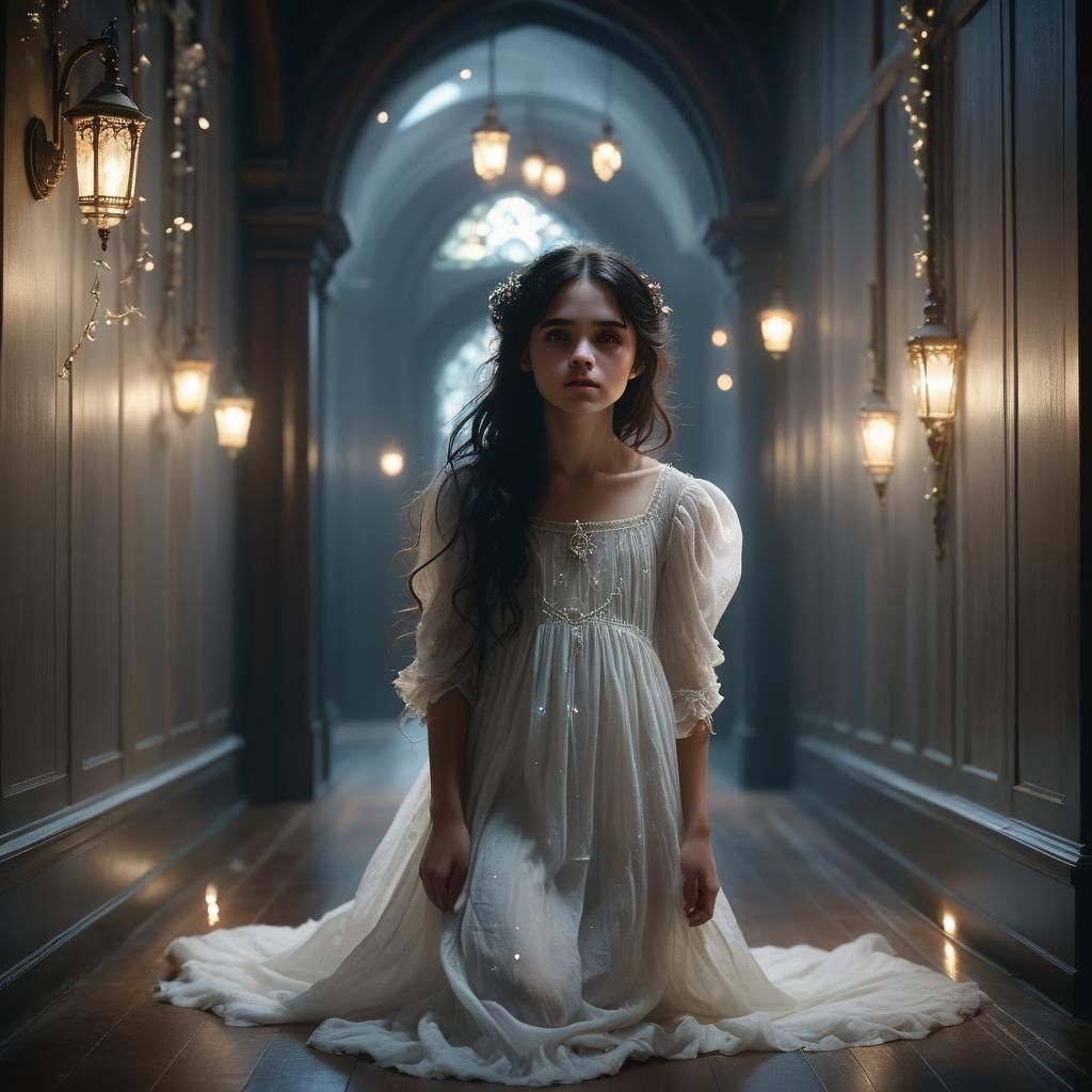 Eerie Victorian Portrait of a Mournful Girl