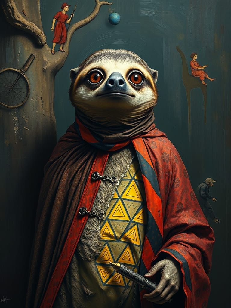 Sloth as The Flash in Klimt Style