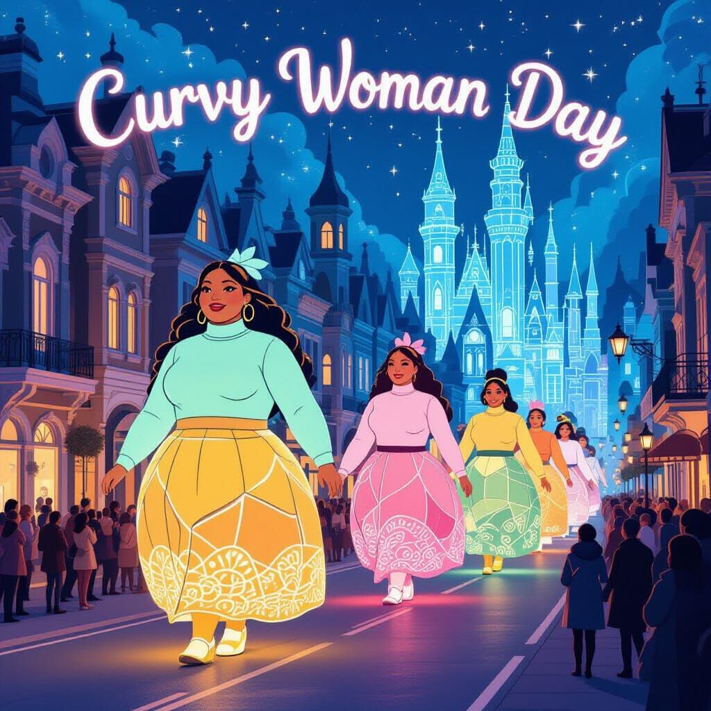 Whimsical Parade of Giant Curvy Women