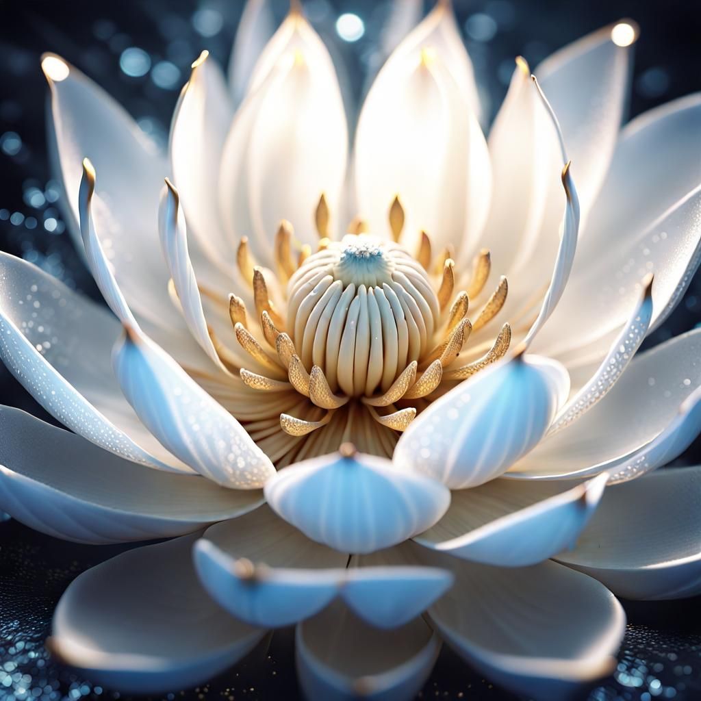 Epic White Lotus Flower in Fantasy Illustration