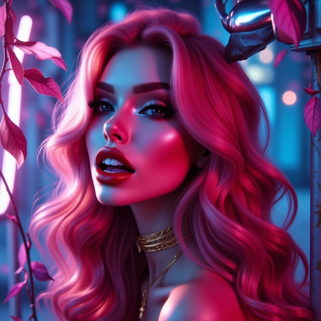 Gentle Vampire Women in Neon Pastel Style