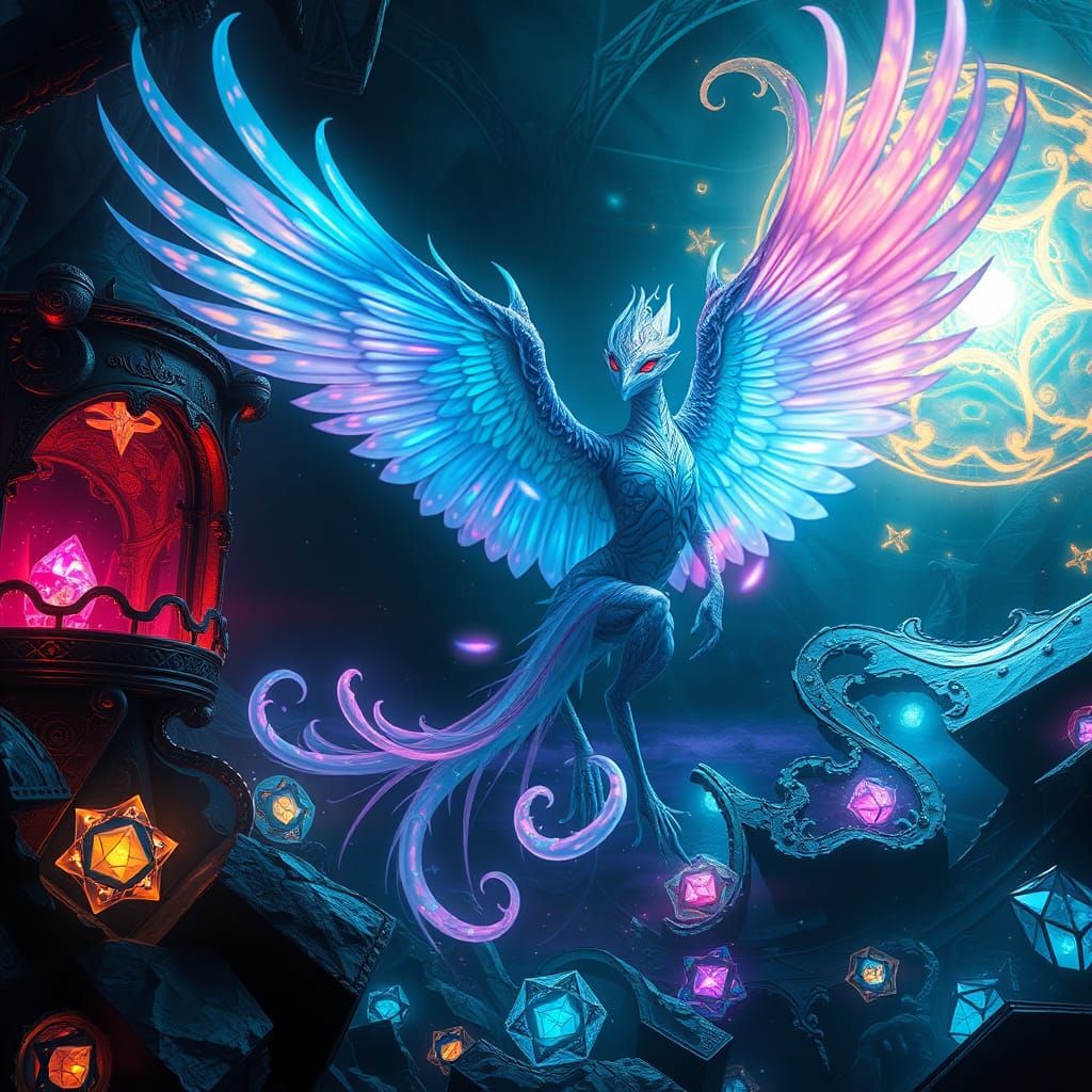 Celestial Fenix in the Glowing Neptunus Schatkist