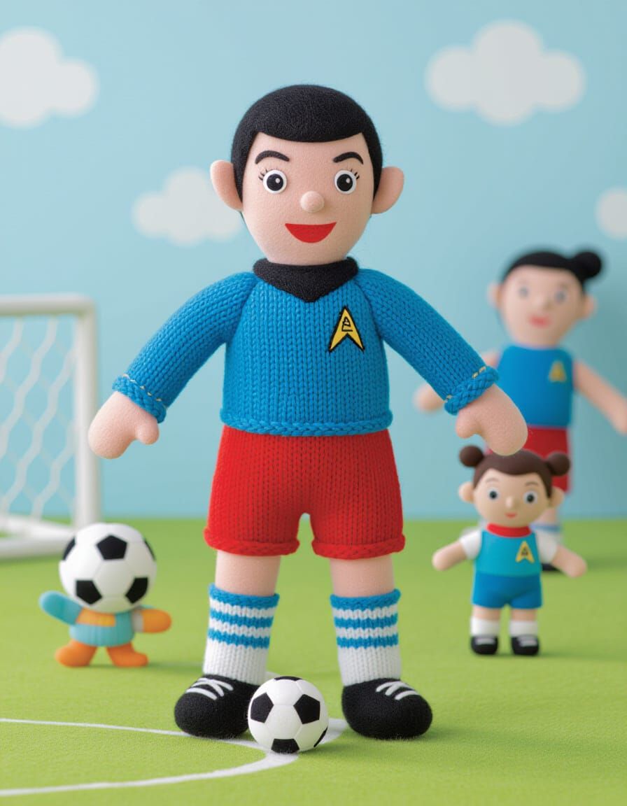 Superfluid Helium Felted Goodness, Spock-Hair & Football